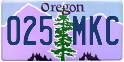 OR license plate 025MKC