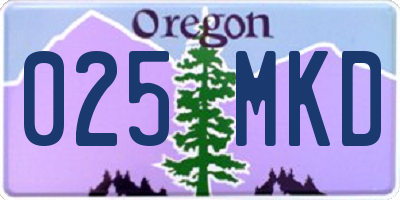 OR license plate 025MKD