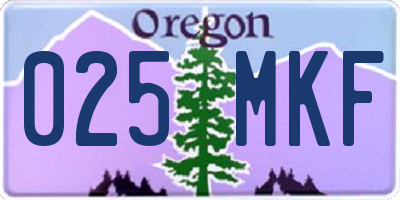 OR license plate 025MKF