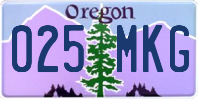OR license plate 025MKG