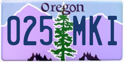 OR license plate 025MKI