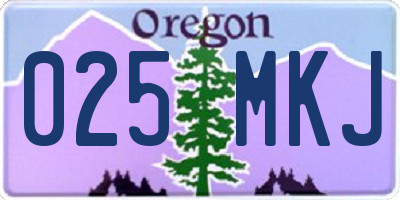 OR license plate 025MKJ