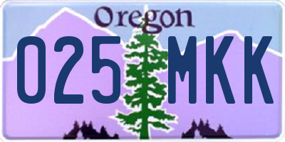 OR license plate 025MKK