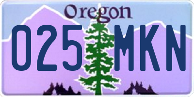 OR license plate 025MKN