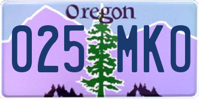 OR license plate 025MKO