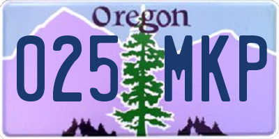 OR license plate 025MKP