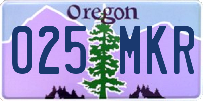 OR license plate 025MKR