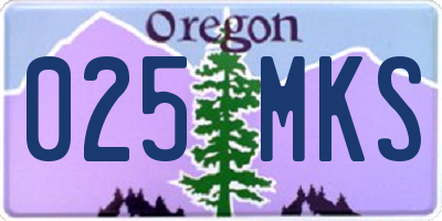 OR license plate 025MKS