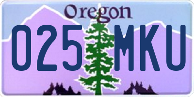 OR license plate 025MKU