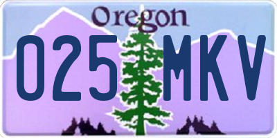 OR license plate 025MKV