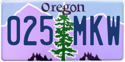 OR license plate 025MKW