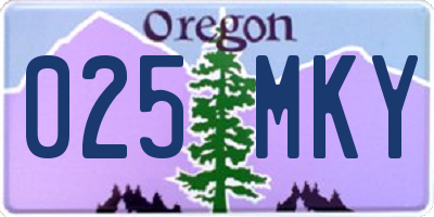 OR license plate 025MKY