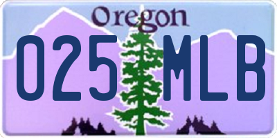 OR license plate 025MLB