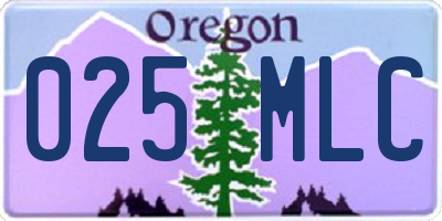 OR license plate 025MLC