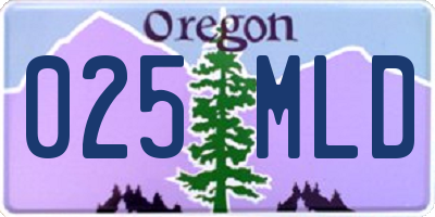 OR license plate 025MLD
