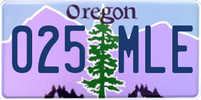 OR license plate 025MLE