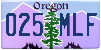 OR license plate 025MLF