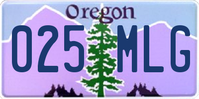 OR license plate 025MLG