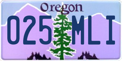 OR license plate 025MLI
