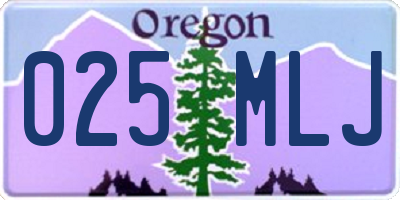 OR license plate 025MLJ