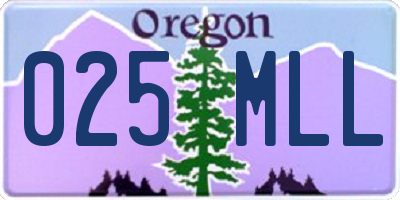 OR license plate 025MLL