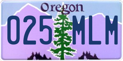 OR license plate 025MLM