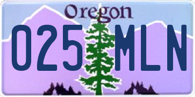 OR license plate 025MLN