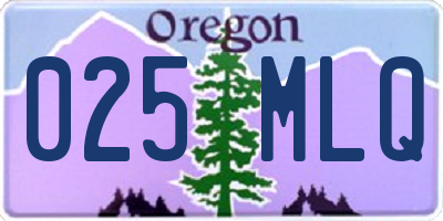 OR license plate 025MLQ