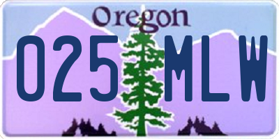 OR license plate 025MLW