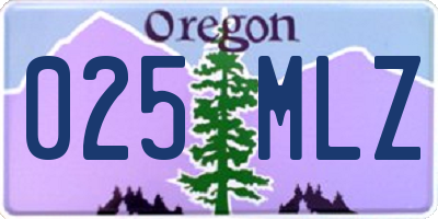 OR license plate 025MLZ