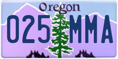OR license plate 025MMA