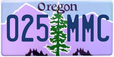 OR license plate 025MMC