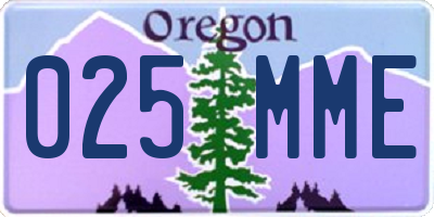 OR license plate 025MME