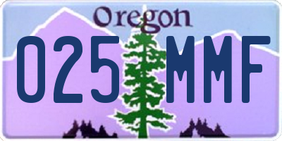 OR license plate 025MMF