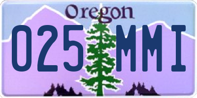 OR license plate 025MMI
