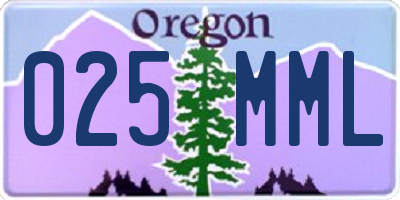OR license plate 025MML
