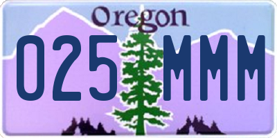 OR license plate 025MMM