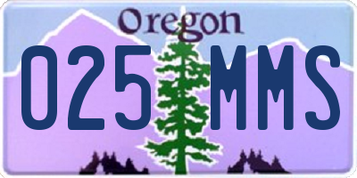 OR license plate 025MMS