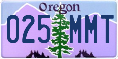 OR license plate 025MMT
