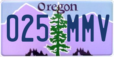 OR license plate 025MMV