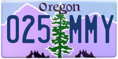 OR license plate 025MMY