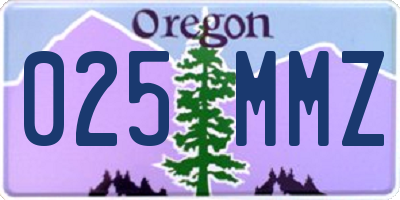 OR license plate 025MMZ