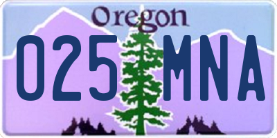 OR license plate 025MNA