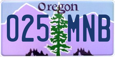 OR license plate 025MNB