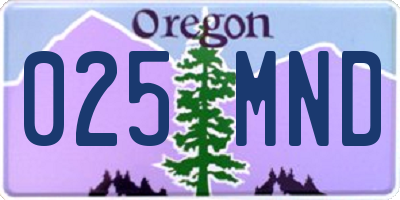 OR license plate 025MND