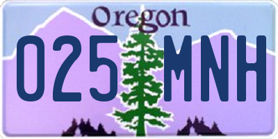 OR license plate 025MNH