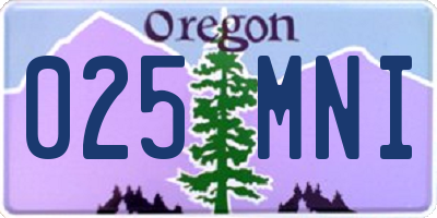OR license plate 025MNI