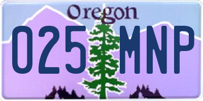 OR license plate 025MNP