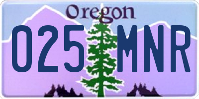 OR license plate 025MNR