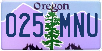 OR license plate 025MNU